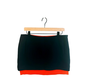 Navy Blue Skirt Diane Von Furstenberg  Size 10 Elley Mini Tangerine accents